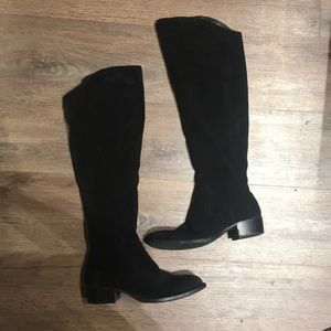 Over the knee suede boots